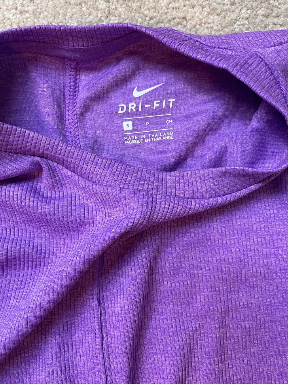 Nike Purple Twist-Front Ribbed Tank Top - Picture 2 of 3